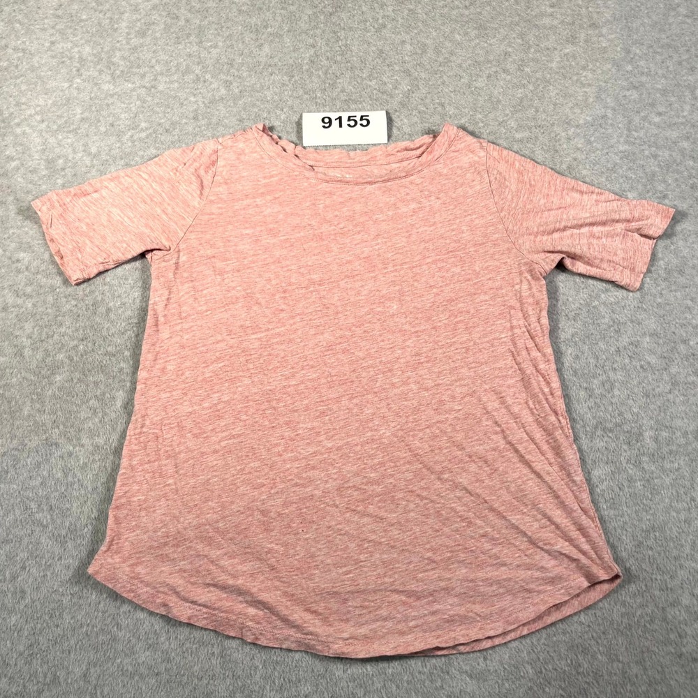 LOFT Vintage Soft Blouse Top Womens Small Peach Cotton Round Neck Streetwear
